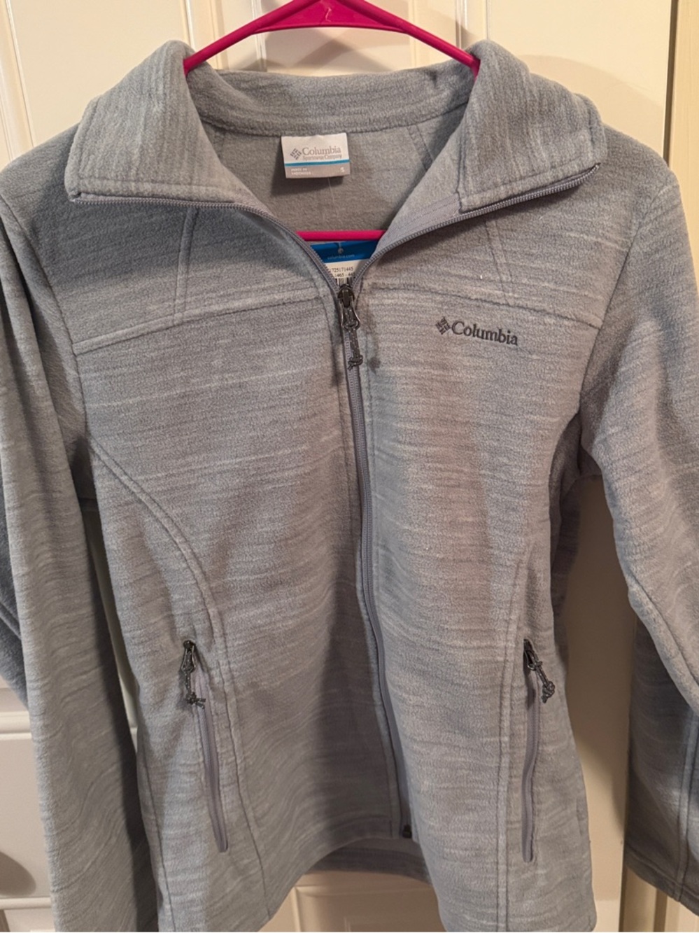 Columbia Light Gray Full-Zip Tapered Women's Fleece Jacket